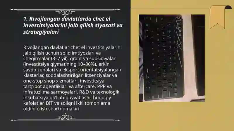Rivojlangan davlatlarning investitsiya siyosati 3