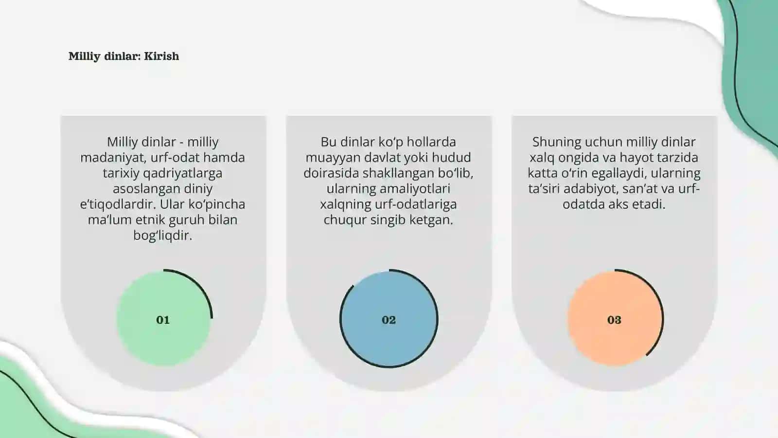 Milliy dinlar 3