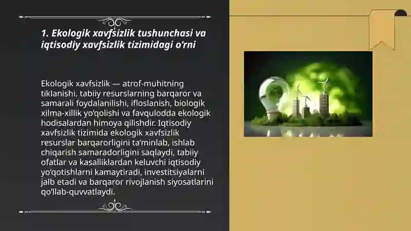 Ekologik xavfsizlikning tutgan o‘rni 3