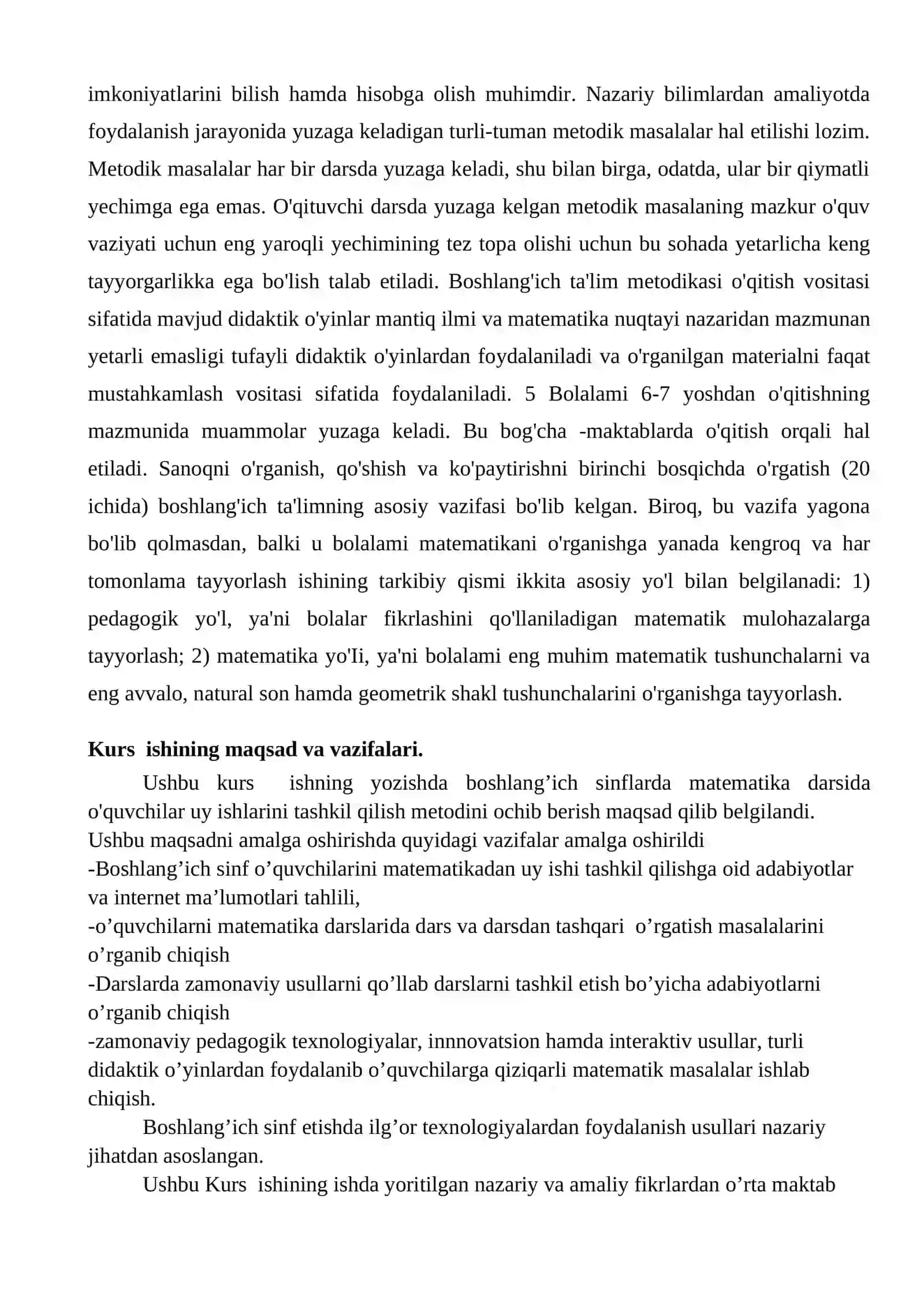 BOSHLANGICH SINFLARDA MATEMATIKADAN O'QUVCHILAR UY ISHLARINI TASHKIL QILISH METODI 3