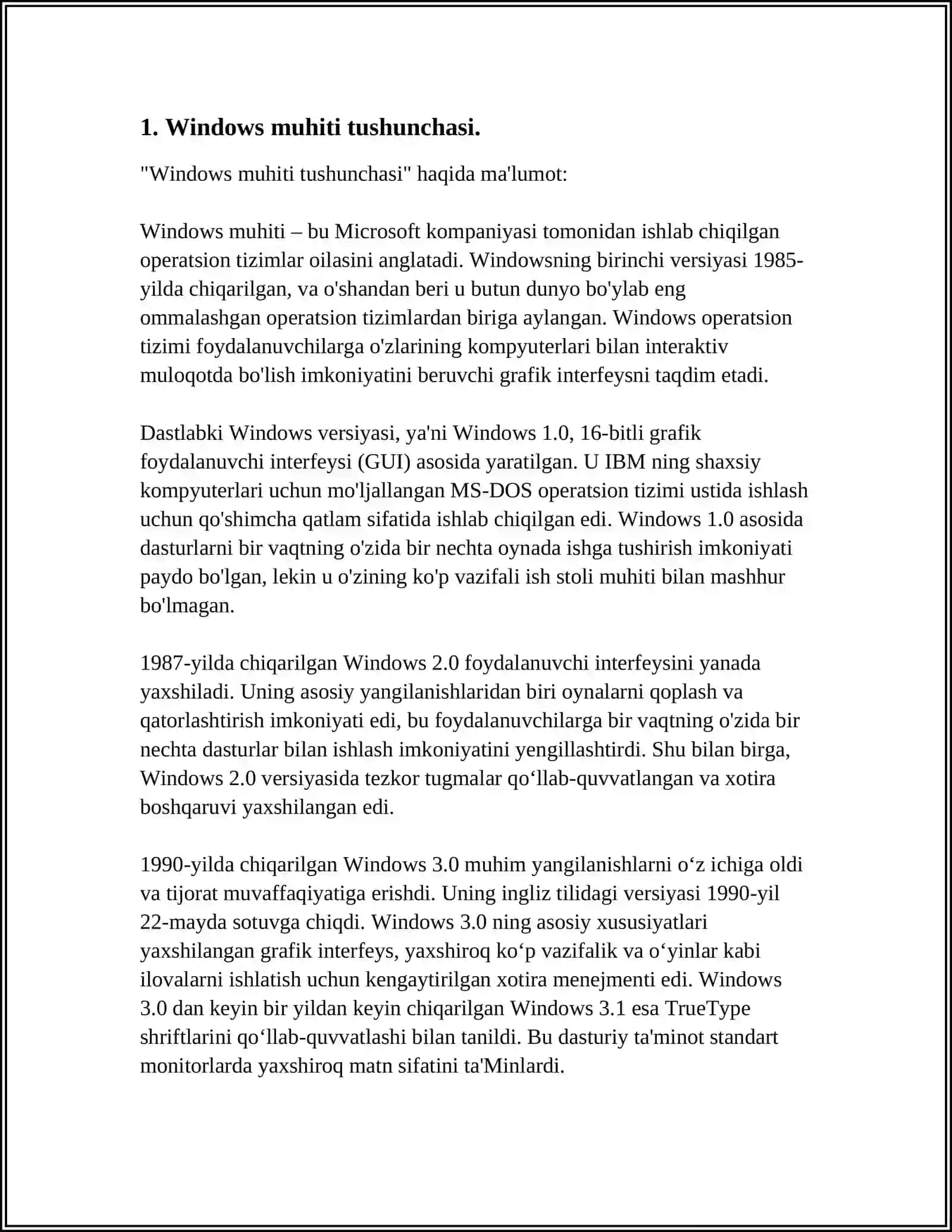 WINDOWS MUHITIGA KIRISH VA ISHNI TUGATISH 3