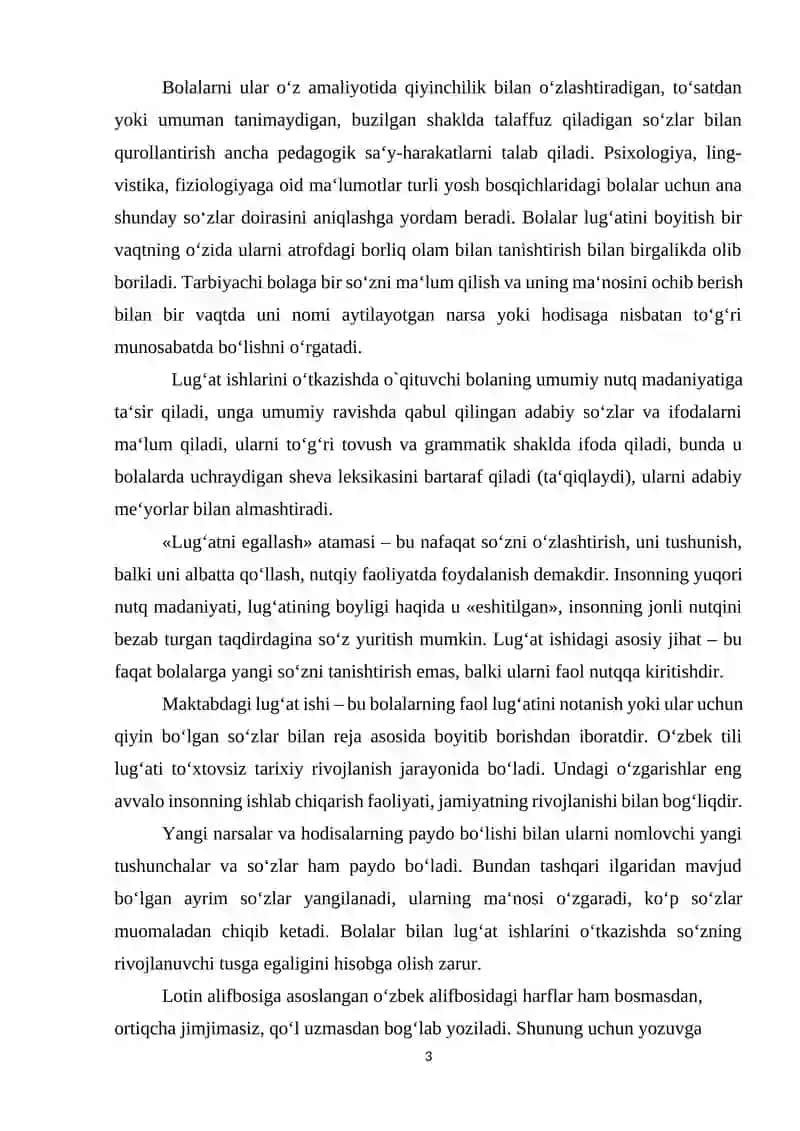 Savod O'rgatish Darslarida Lug'at Ustida Ishlash 3