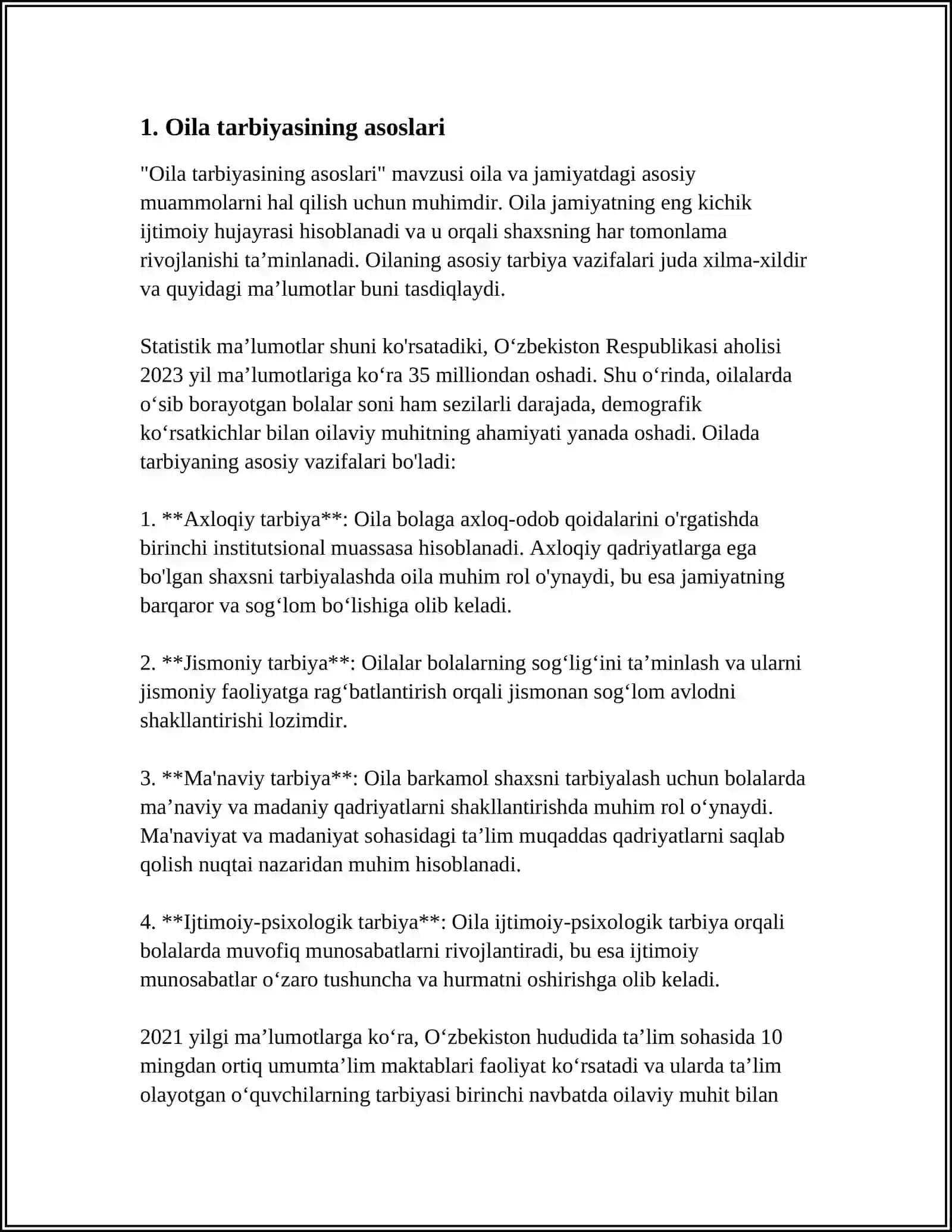 Oila tarbiyasining asoslari 3