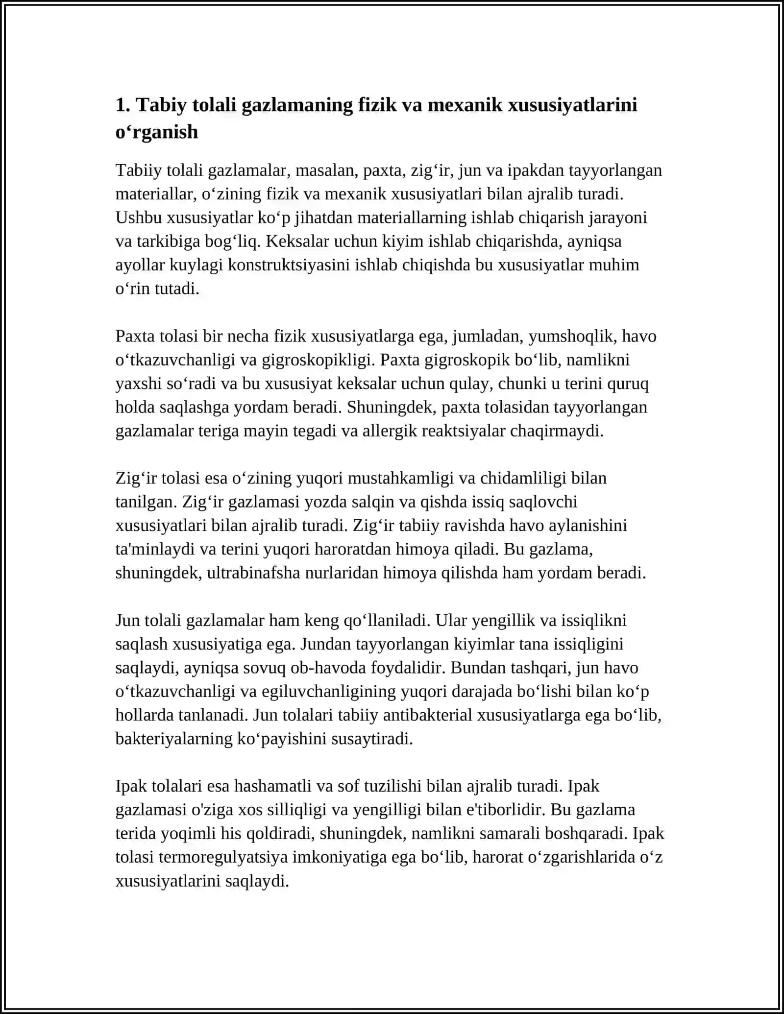 TABIY TOLALI GAZLAMADAN KEKSA AYOLLAR KUYLAGINI KONSTRUKSIYASINI ISHLAB CHIQISH 3