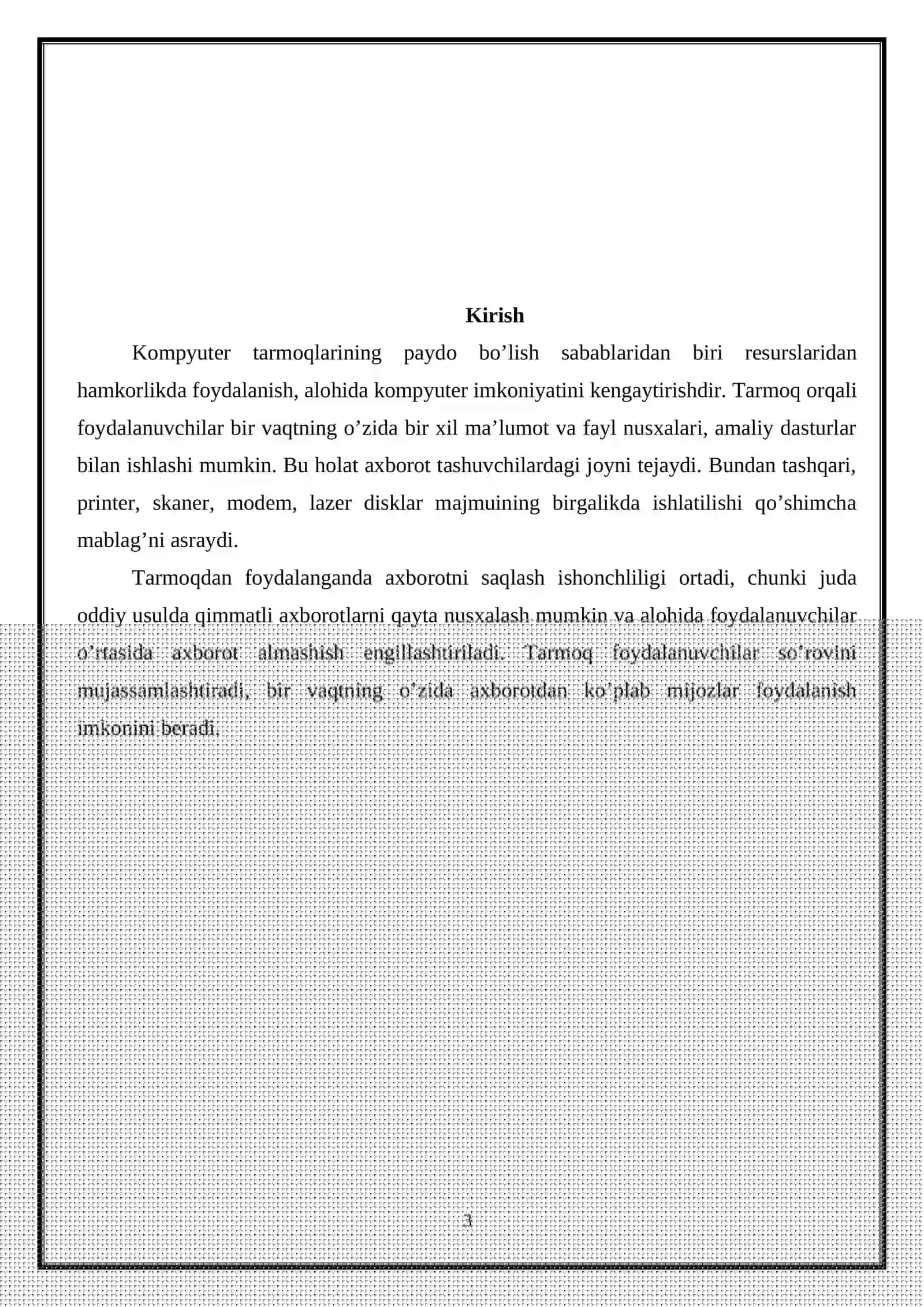 Tarmoqlar 3