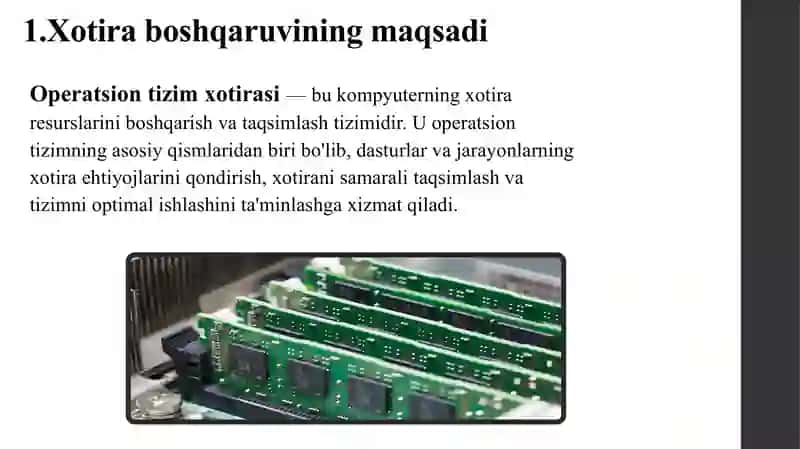 Operatsion tizimlar da xotirani boshqarish 3