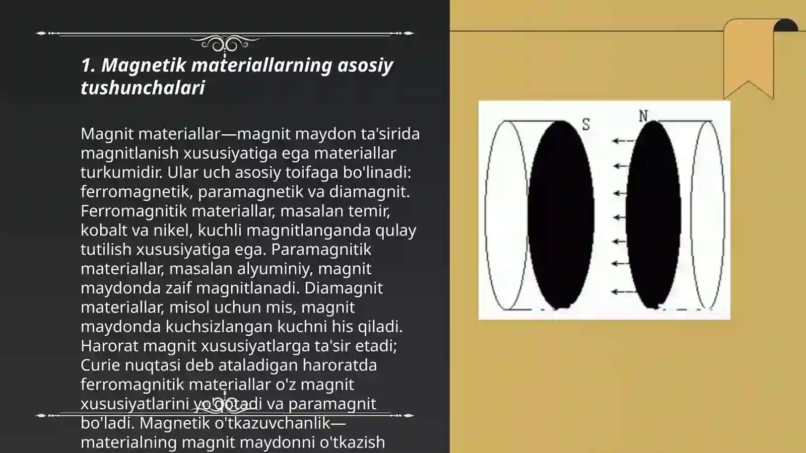 Magnetik materiallarning fizik mexanik xususiyatlari va ularning sanoatdagi ahamiyati 3