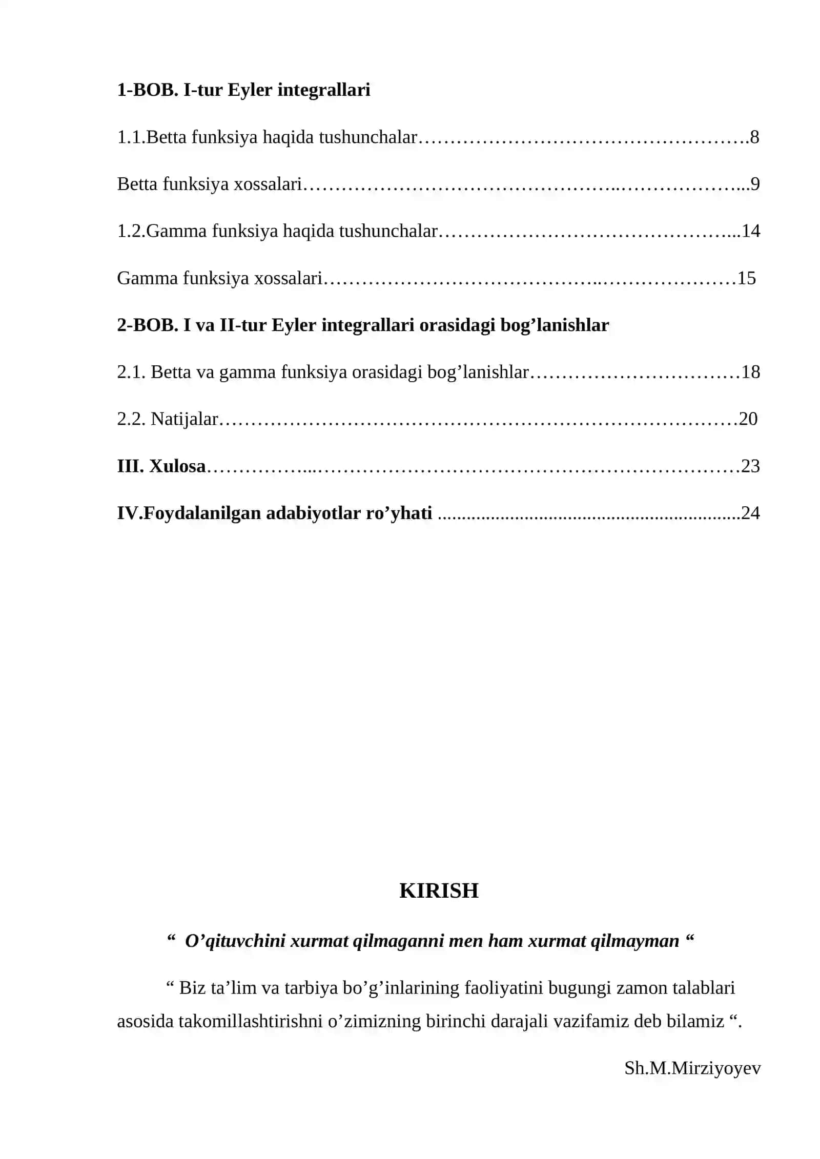 Gamma va Betta funksiyalar. 3
