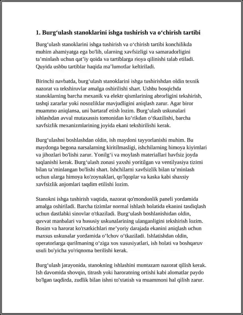 KONCHILIKDA BURGʻULASH STANOKLARINI EKSPLUATATSIYA QILISH TALABLARI 3