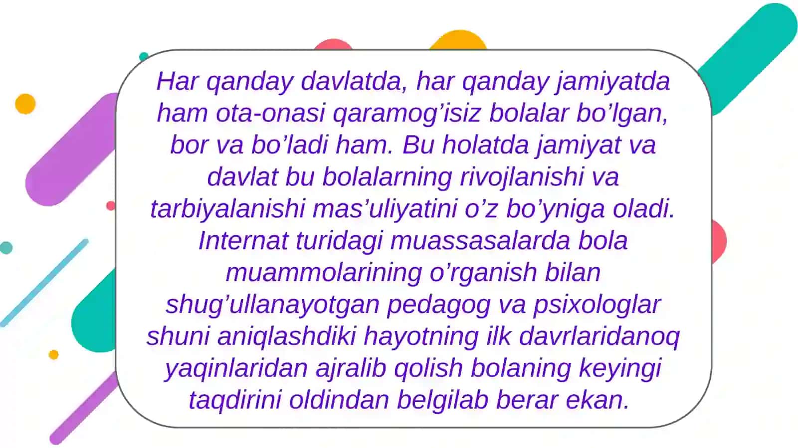 Yetimlikning kelib chiqish sababi 3