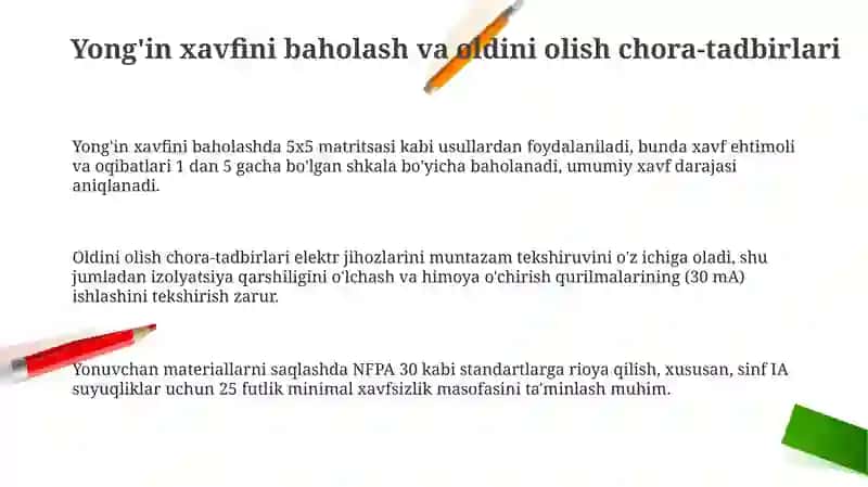 Sanoat korxonalarida yong'in xavfsizligini ta'minlash usullari 3
