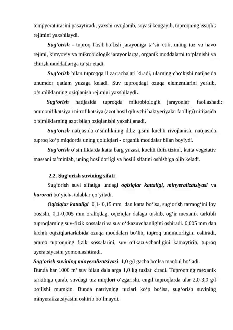 Sug’oriladigan tuproqlarda ekinlarni sug’orish va sug’orish tizimlari 3