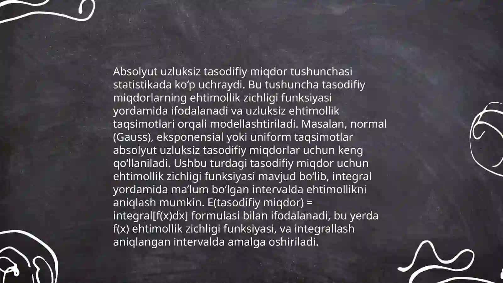 Absalyut uzluksiz tasodifiy miqdorning taqsimot funksiyasi va ehtimoliy taqdimot zichligi 3
