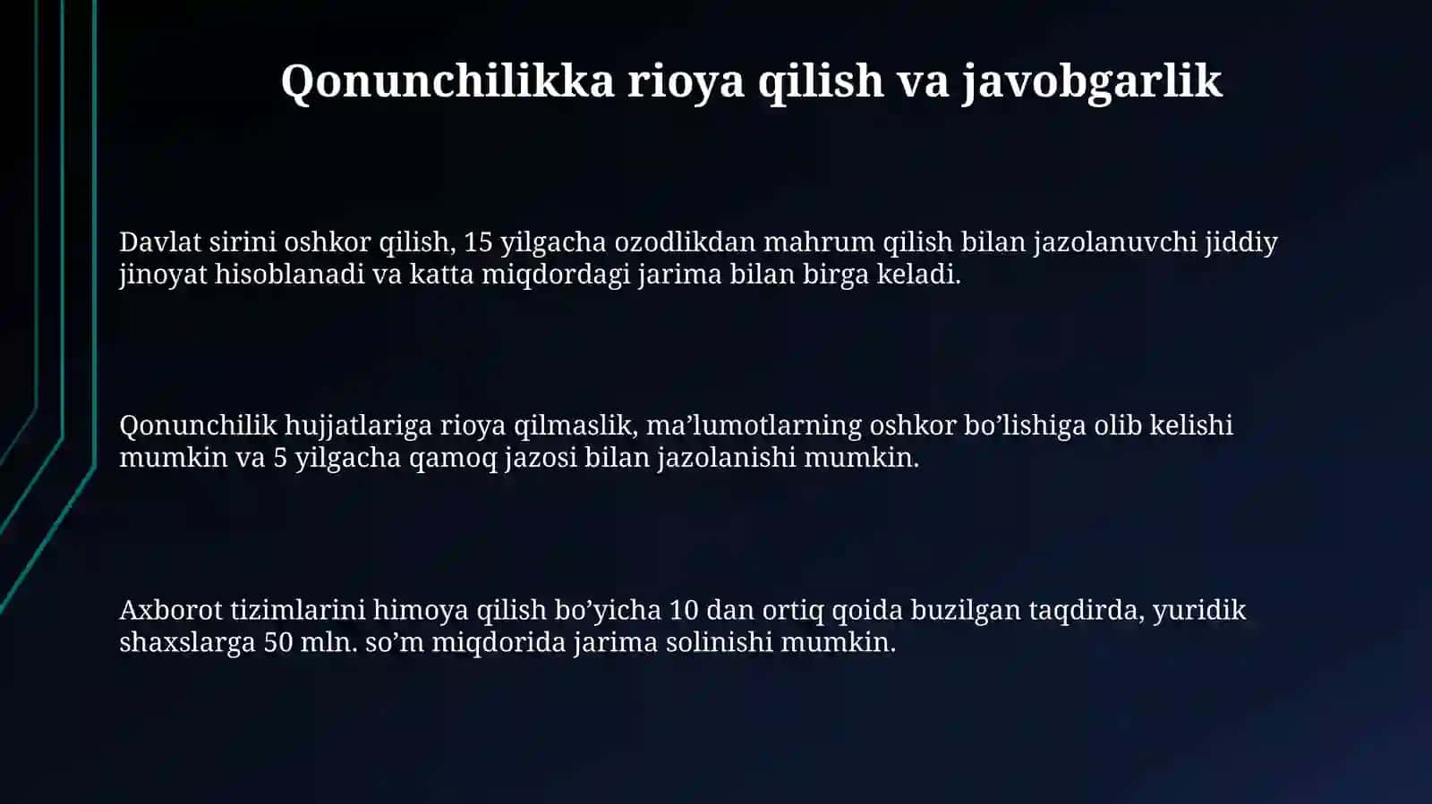 Axborot xavfsizligini taʼminlash qonunchiligi 3