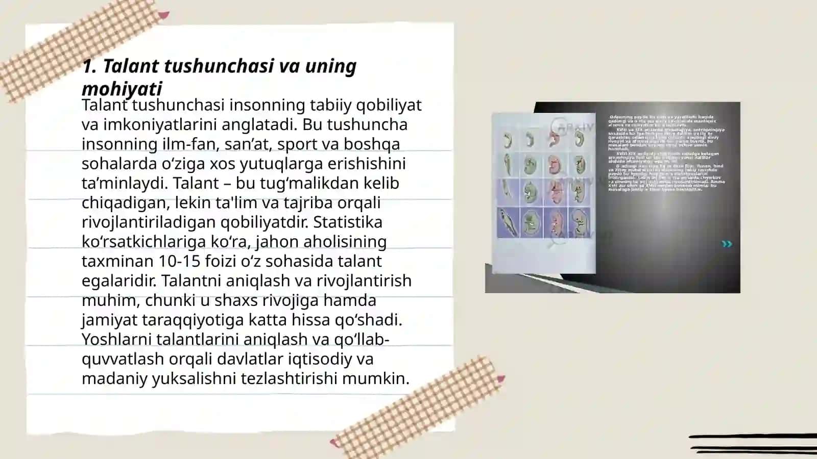 Talantning paydo bo’lishi va tuzilishi. Qobiliyat va talantning tabiiy shartlari 3