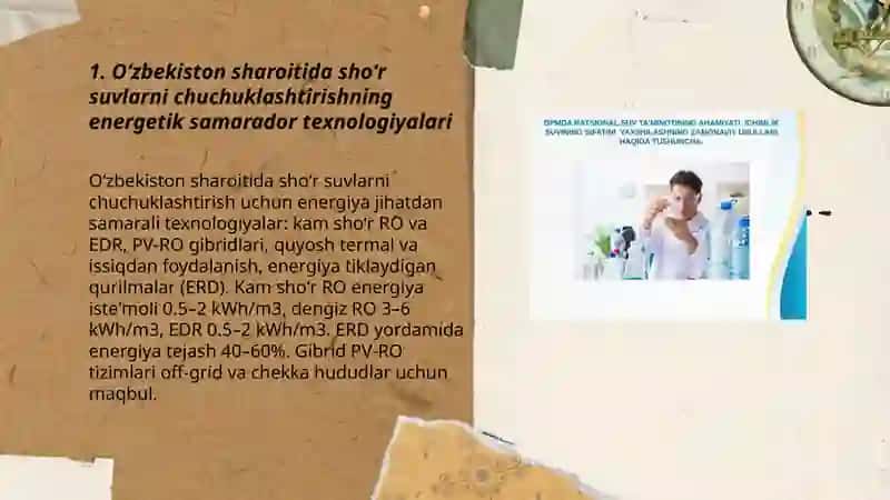 Oʻzbekiston sharoitida shoʻr suvlarni chuchuklashtirish gʻoyasini yaratish 3