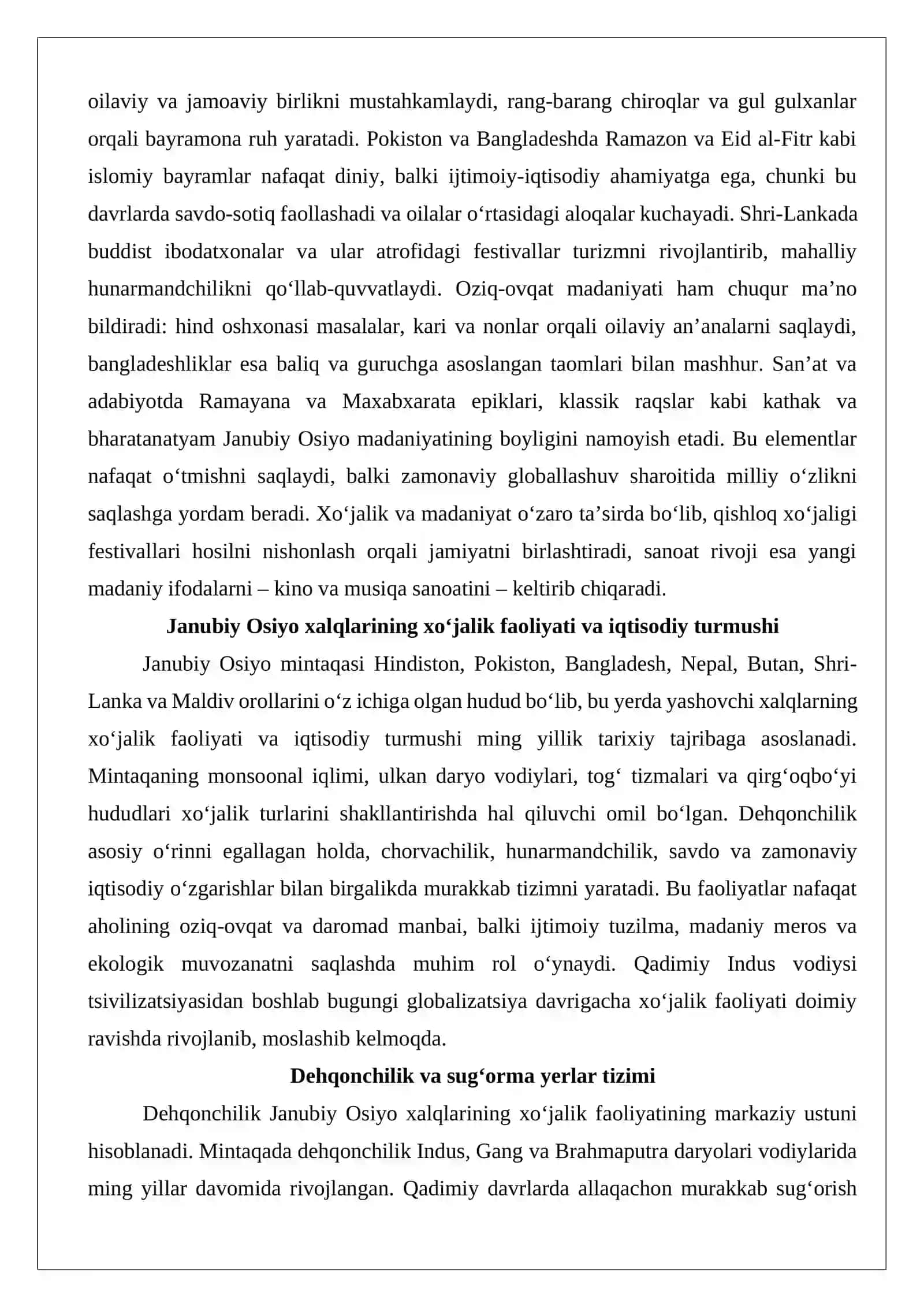 Janubiy Osiyo xalqlari xoʻjaligi va madaniyati 3