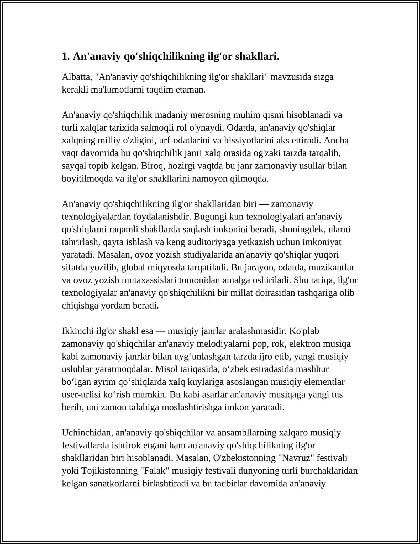 QADIMGI DAVRLARDA AN'ANAVIY QO'SHIQCHILIK SAN'ATINING TARIXI 3