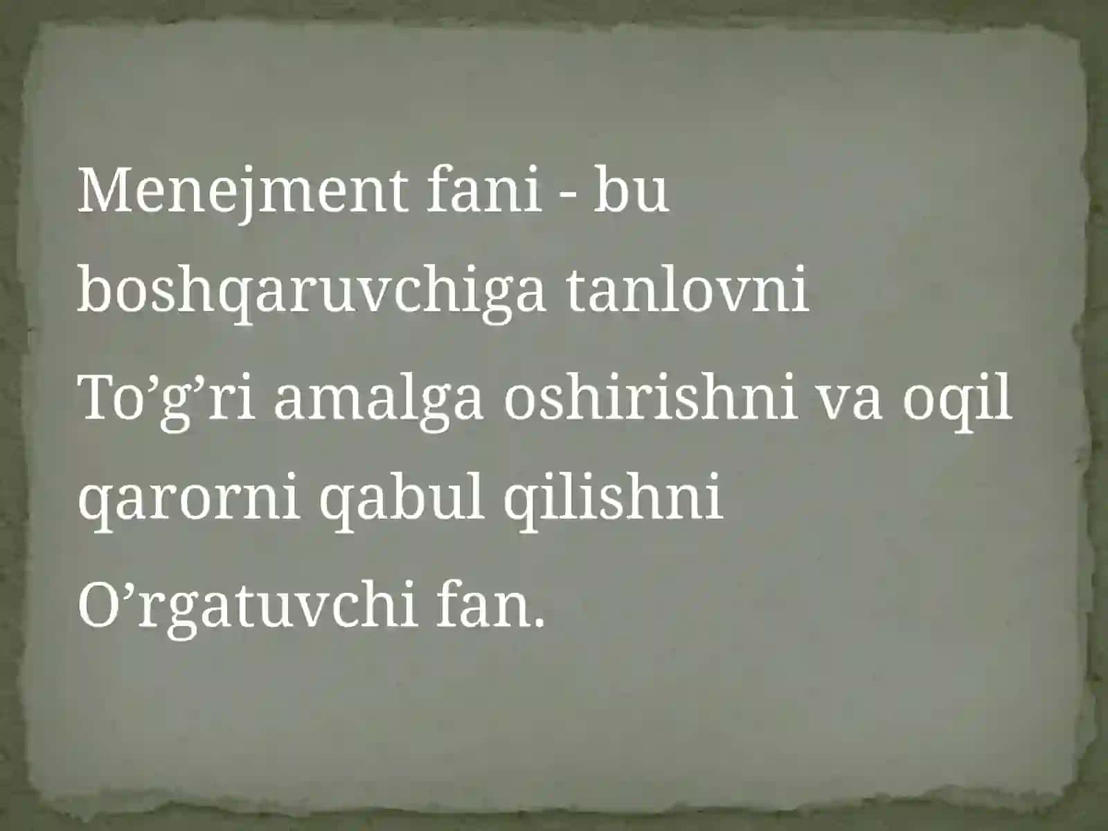 Menejment fani mohiyati va predmeti va vazifalari 3