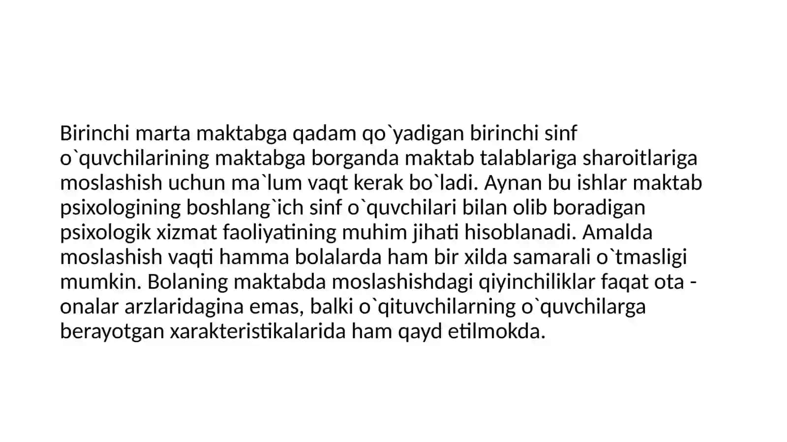 KICHIK MAKTAB YOSHIDAGI BOLANING MAKTABGA MOSLASHISH MUAMMOSI 3