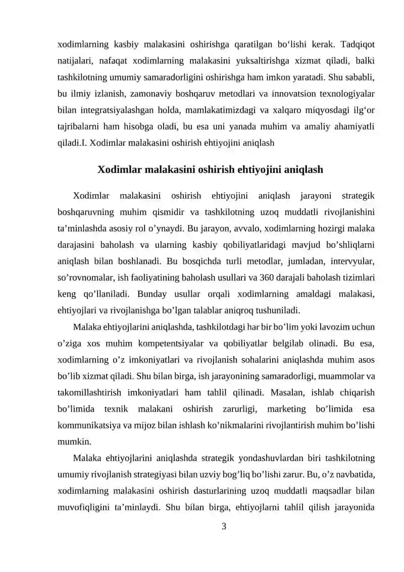 Xodimlar malakasini oshirish boʻyicha trening dasturi ishlab chiqish 3