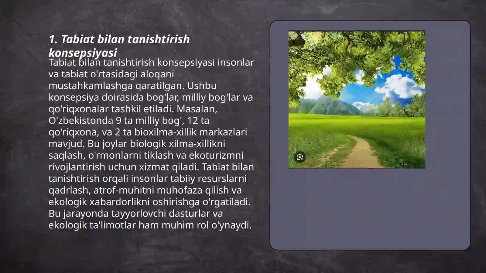 Tabiat bilan tanishtirishda kőrgazmali metod va usullarning őziga xosliklari 3