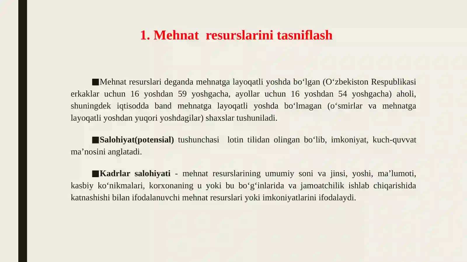 Korxonaning Mehnat Resurslari 3