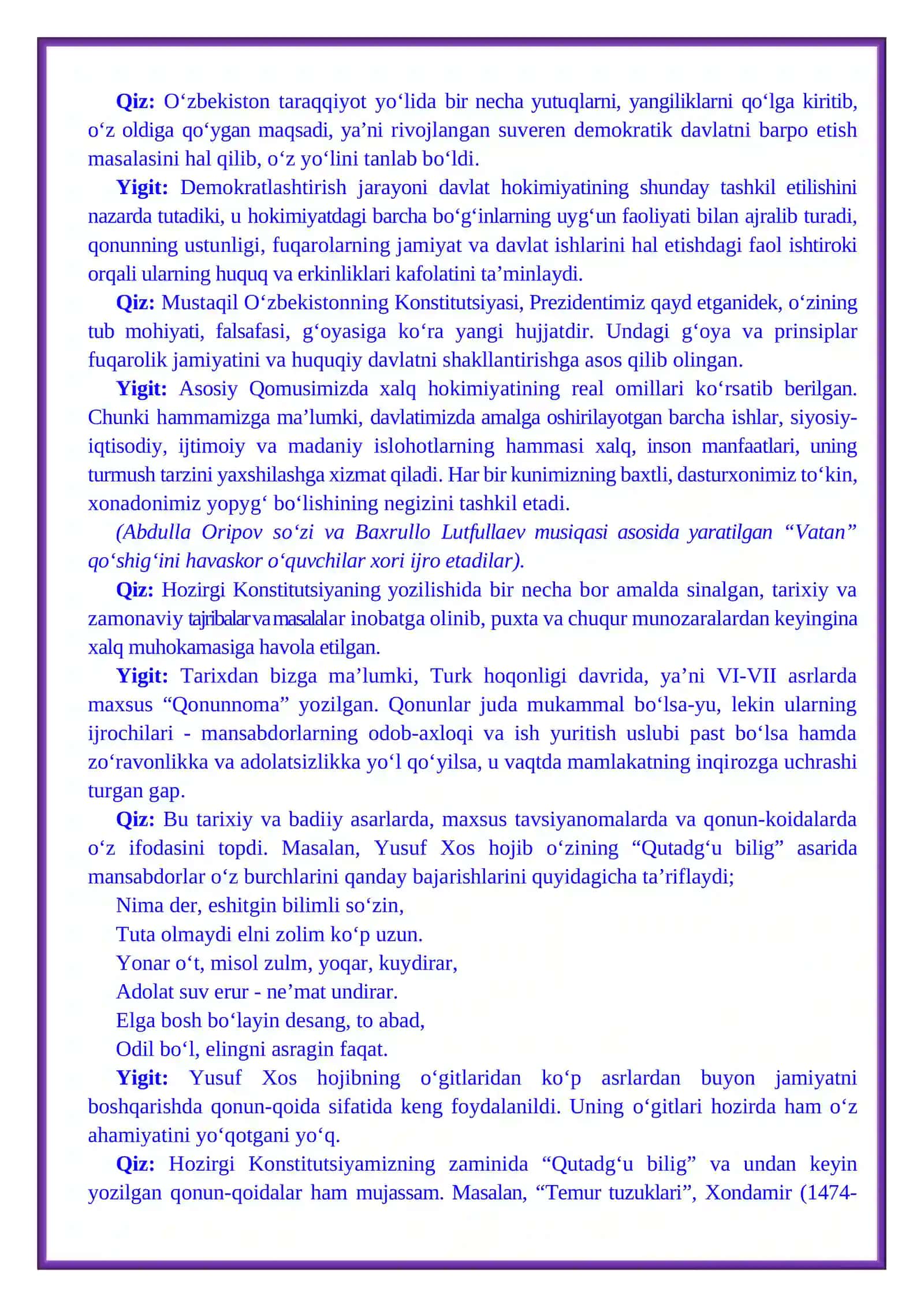 KONSTITUTSIYA BAYRAMI SSENARIY 2026 YIL 3