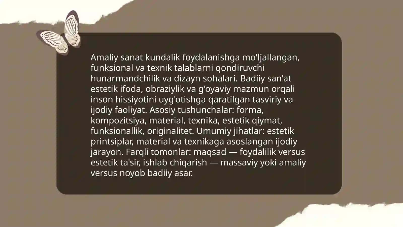 Amaliy va badiiy san’atlarni nmushtarak va farqli tomonlari 3