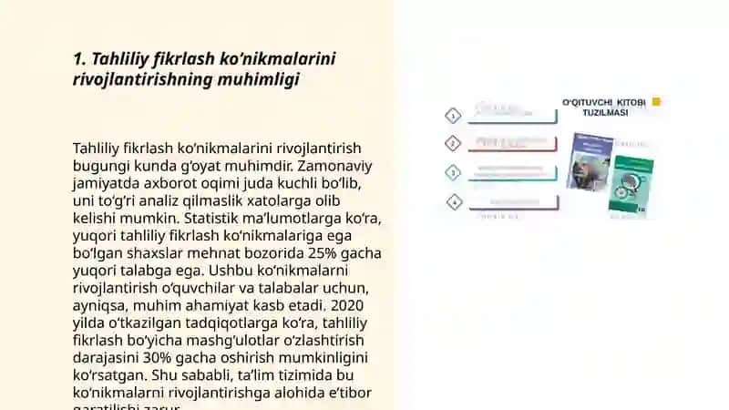 Biologiyani o‘qitishda o‘quvchilarning tahliliy-tanqidiy va mantiqiy fikr yuritish ko‘nikmalarini tarkib toptirish yo‘llari 3