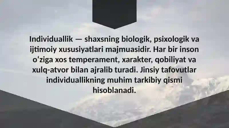 Individuallik tarkibida jinsiy tafovutlarning o‘rni: o‘rganish va qiyoslash 3