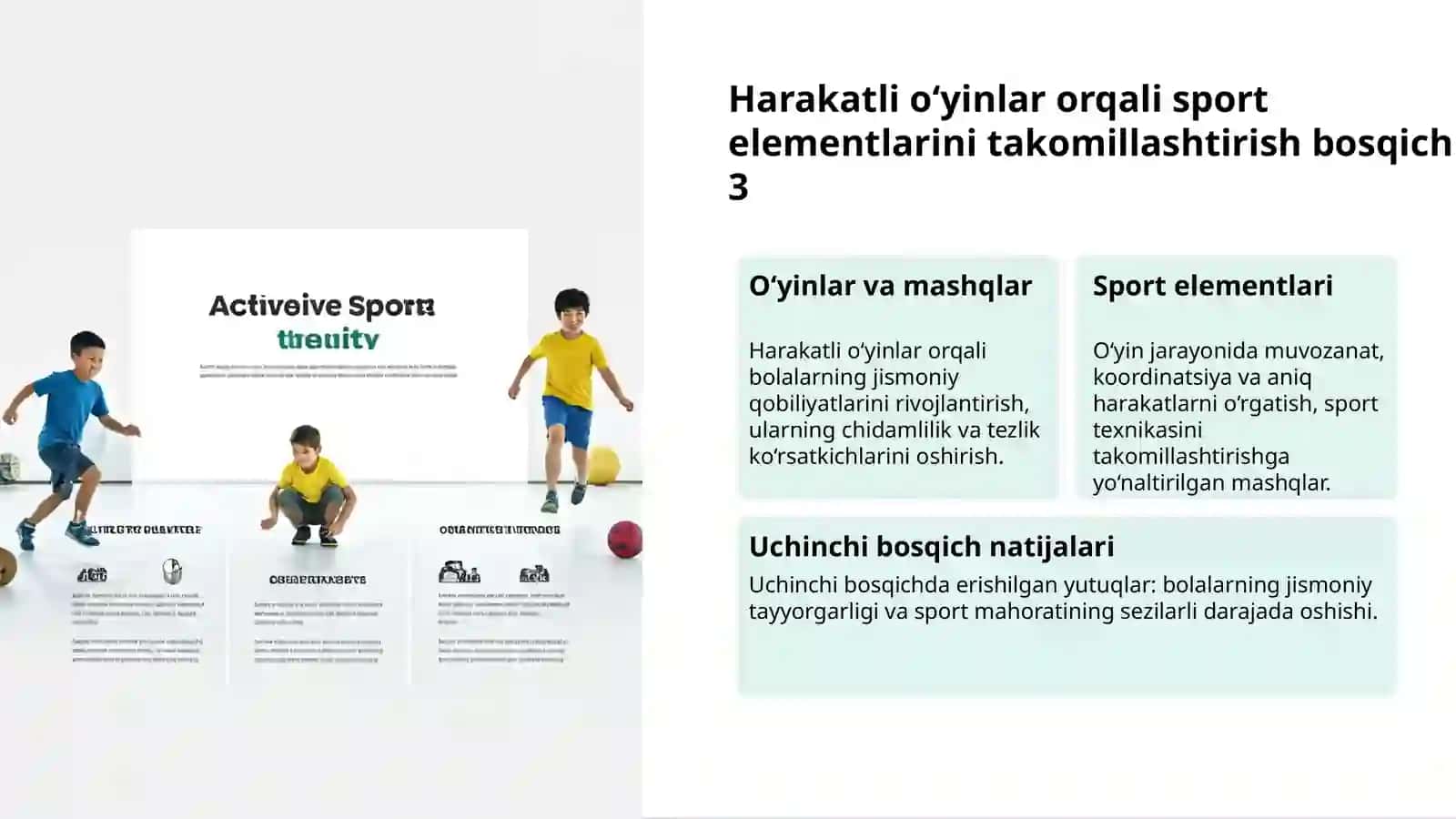 Harakatli o‘yinlar: sport elementlarini takomillashtirish 3