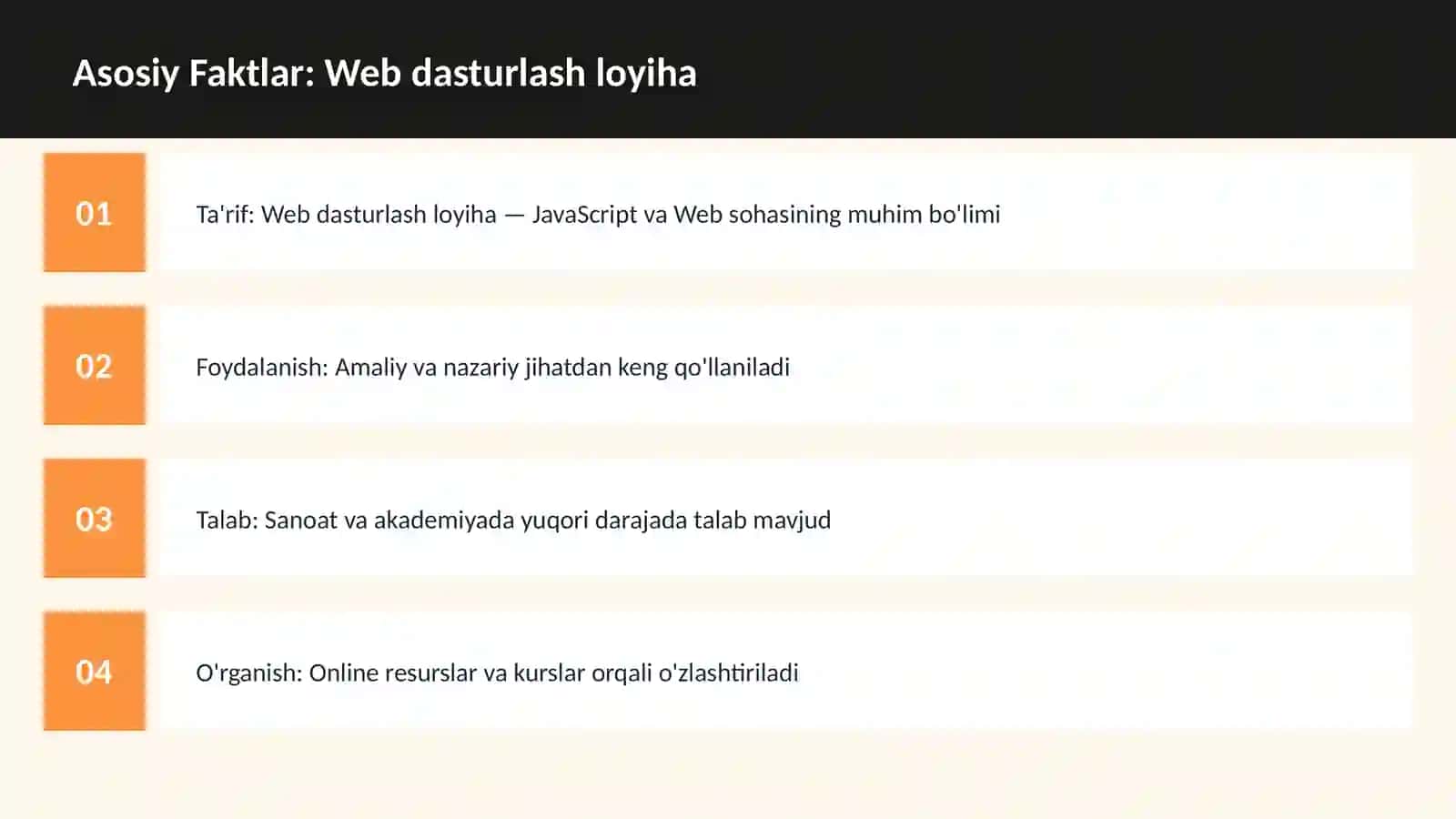 DASTURLASH | JAVASCRIPT VA WEB 3