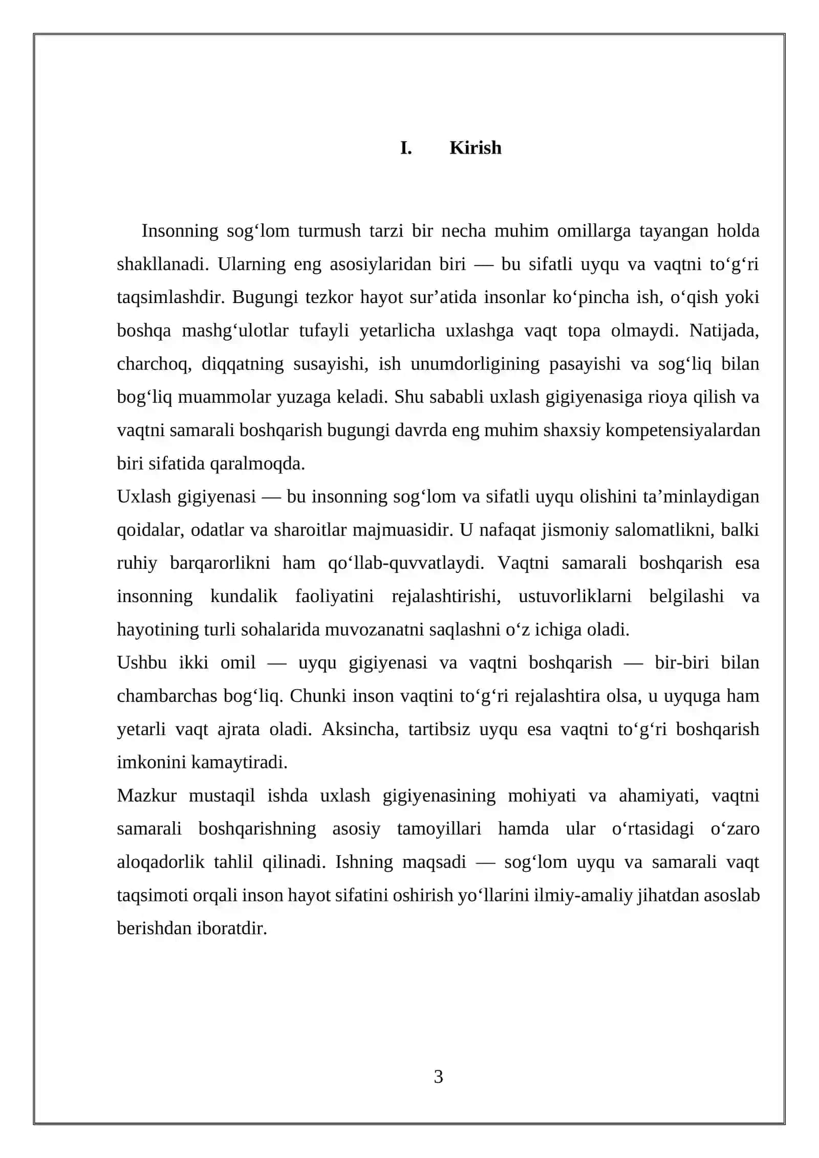 Uxlash gigiyenasi va vaqtni samarali boshqarish o'rtasidagi aloqadorligi 3