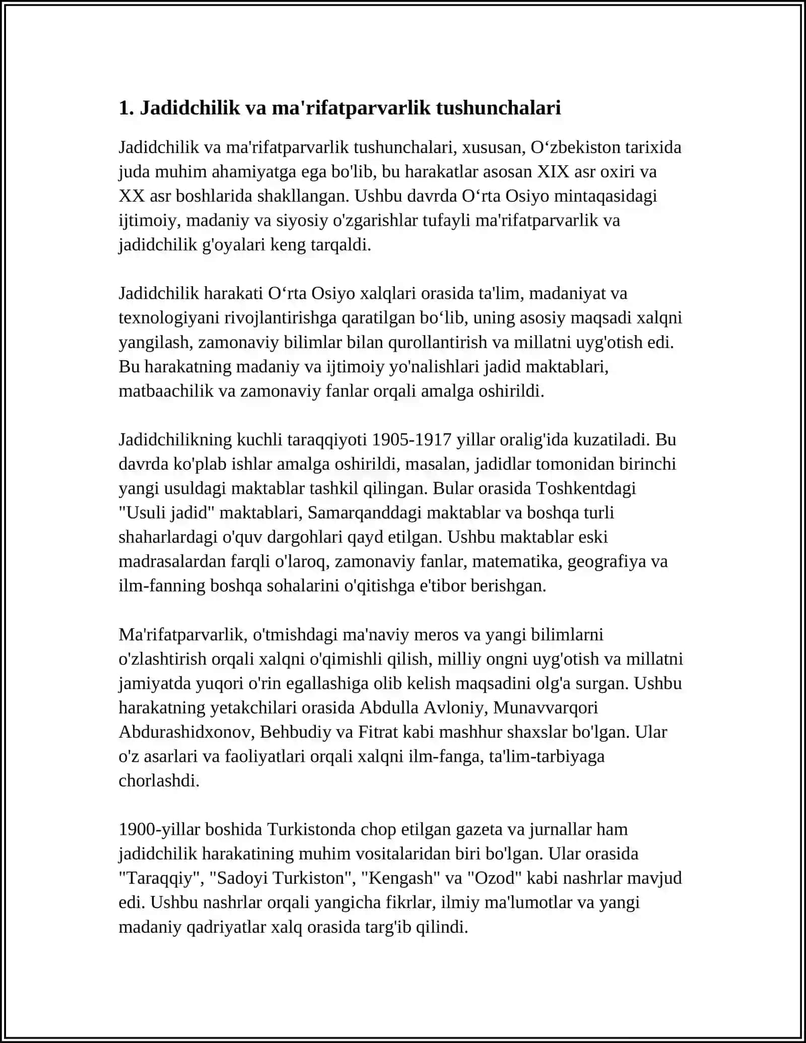 O‘zbekiston Tarixi va Ma’rifatparvarlik 3