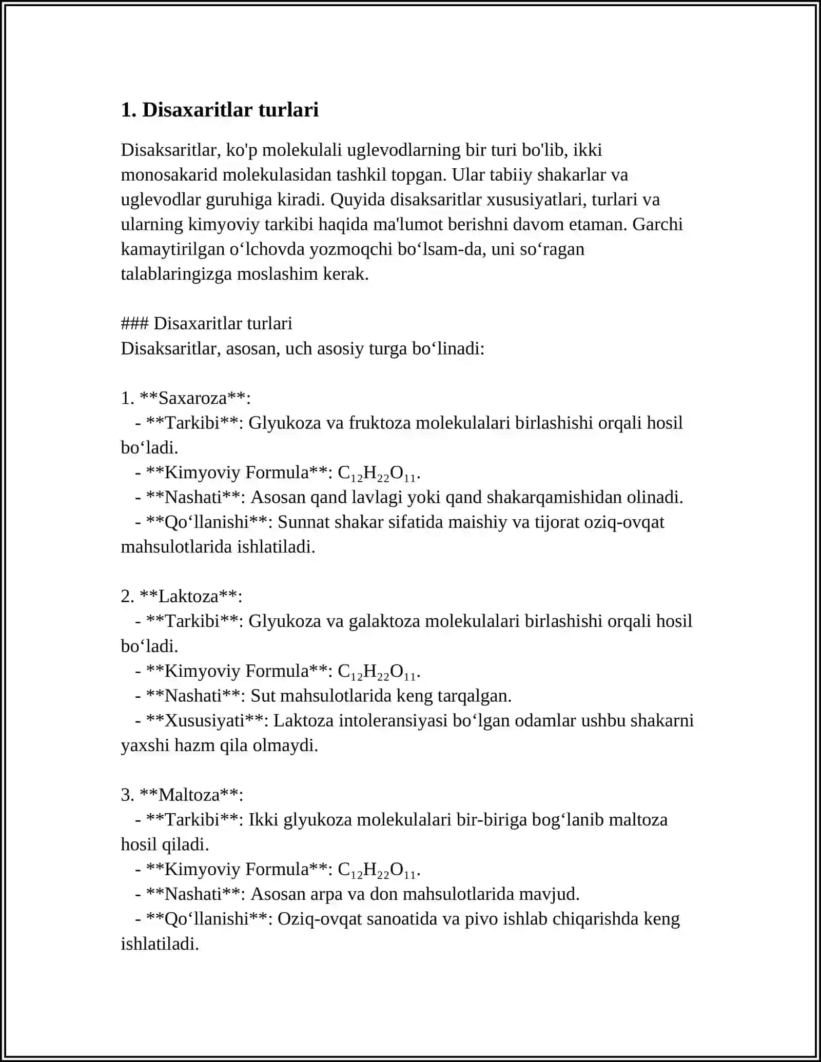 DISAXARITLAR. POLISAXARITLAR 3