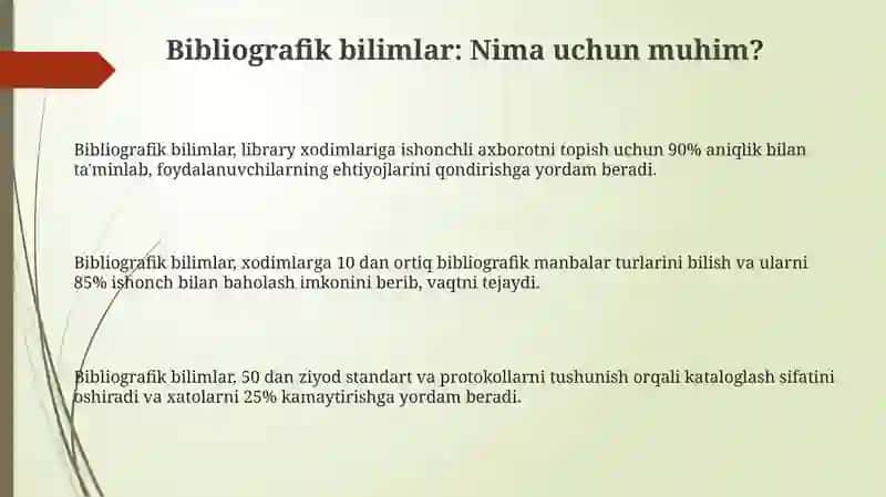 Kutubxona xodimlarini bibliografik bilimlarini oshirish 3