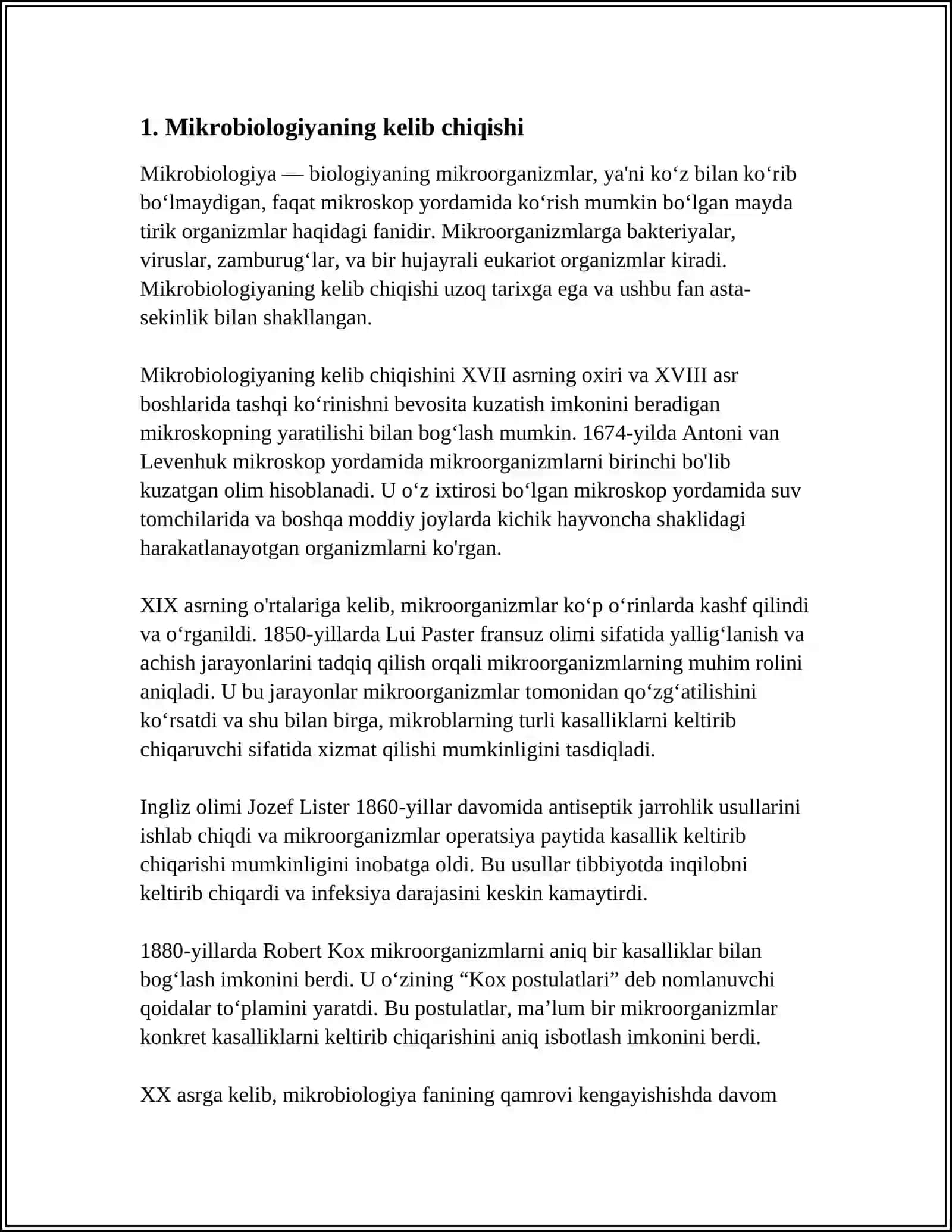 MIKROBIOLOGIYA IMUNALOGIYA VIRUSALOGIYA HAQIDA TUSHUNCHA VA FANNING TARIXI 3
