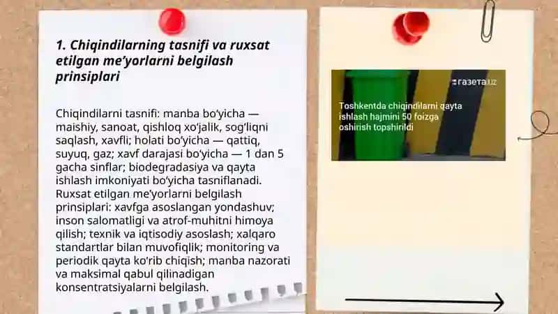 Chiqindilarni ruxsat etilgan meʼyorlarni aniqlash 3