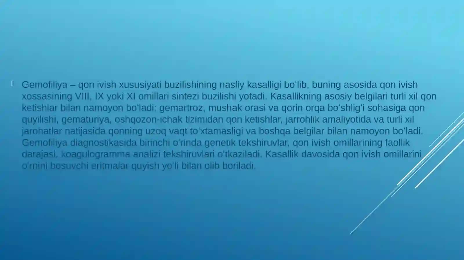 Gemofiliya kasalligi - sabablari, belgilari, turlari, tashxislash va davolash asoslari 3