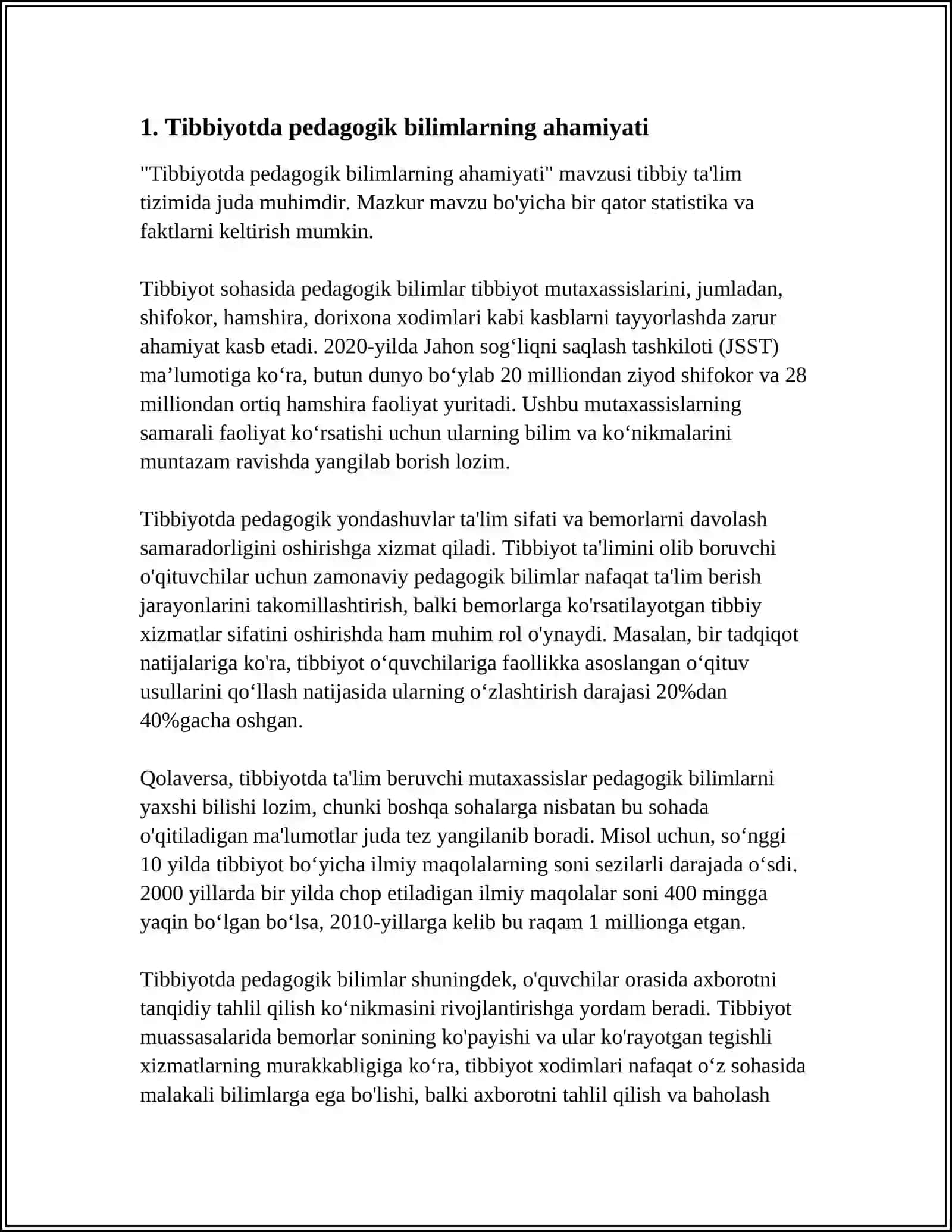 Tibbiyotda Pedagogik Bilimlarning Ahamiyati 3