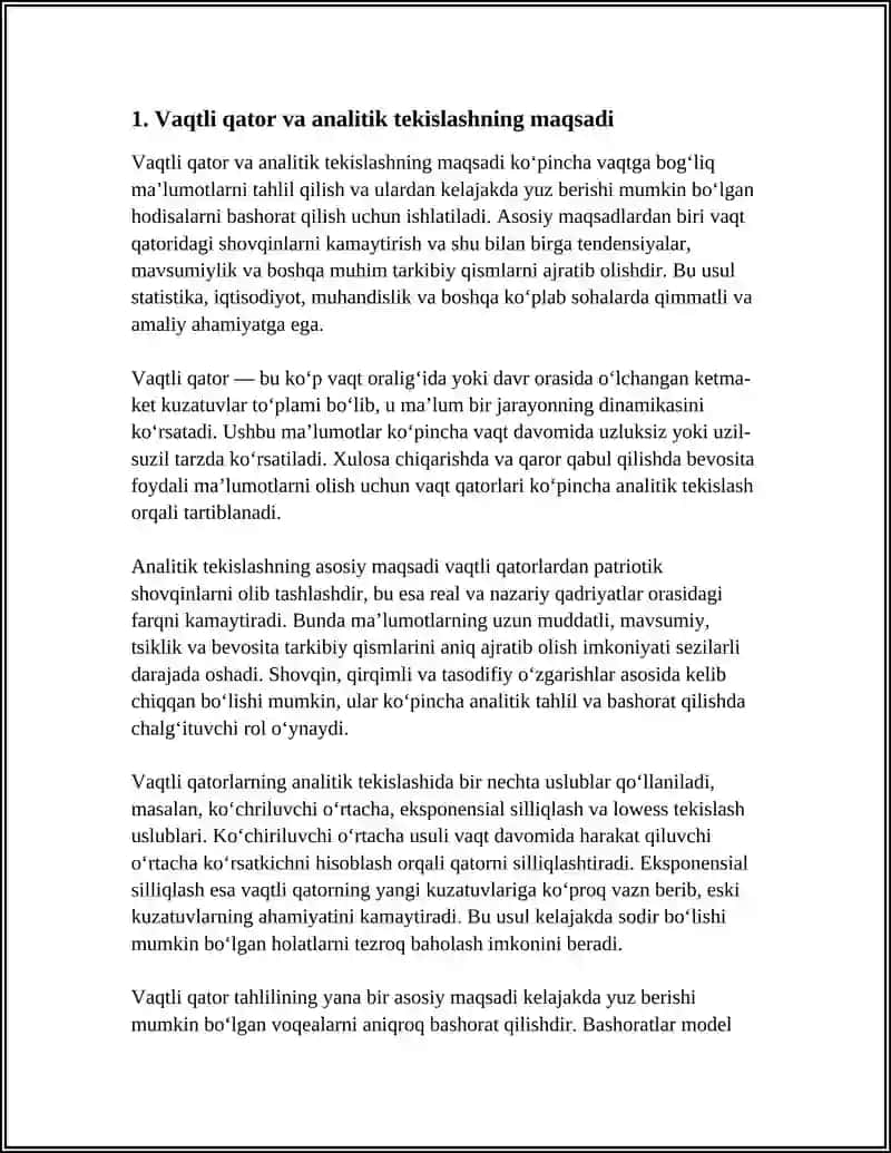 VAQTLI QATORLARNI ANALITIK TEKISLASH 3