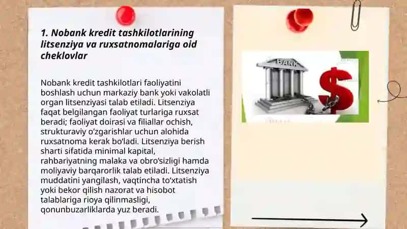 Nobank kredit tashkilotlari faoliyatidagi cheklovlar 3