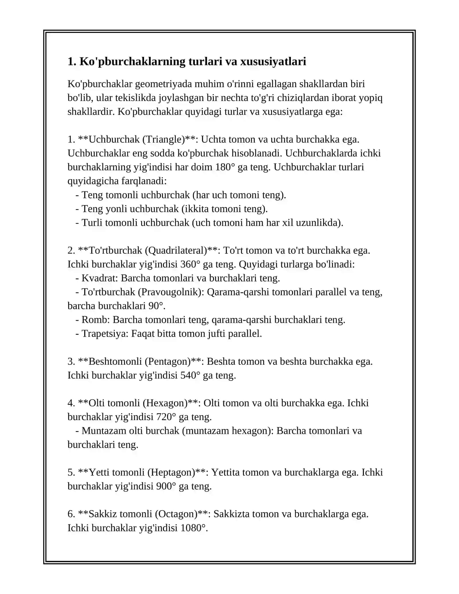 KO'BURCHAKLAR PERIMETRI HAMDA YUZASINI HISOBLASH 3