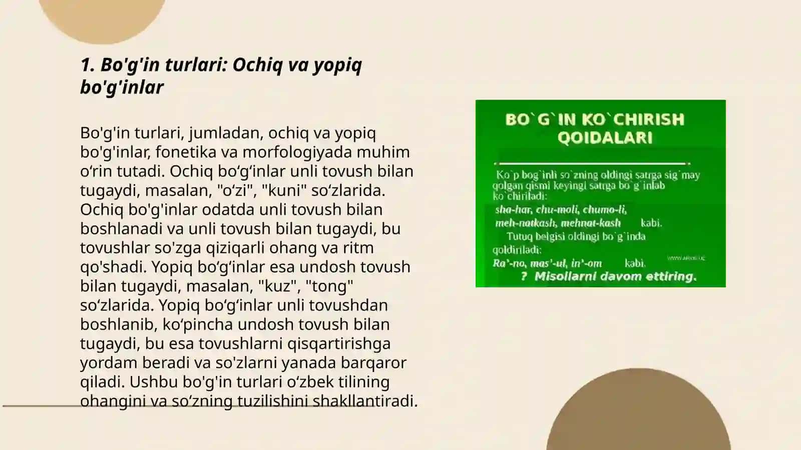 So'z urg'usi va bo'g'in turlari bo'yicha mashqlar tahlili 3