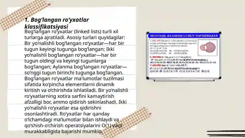 Bog‘langan ro‘yxatlar klassifikatsiyasi 3