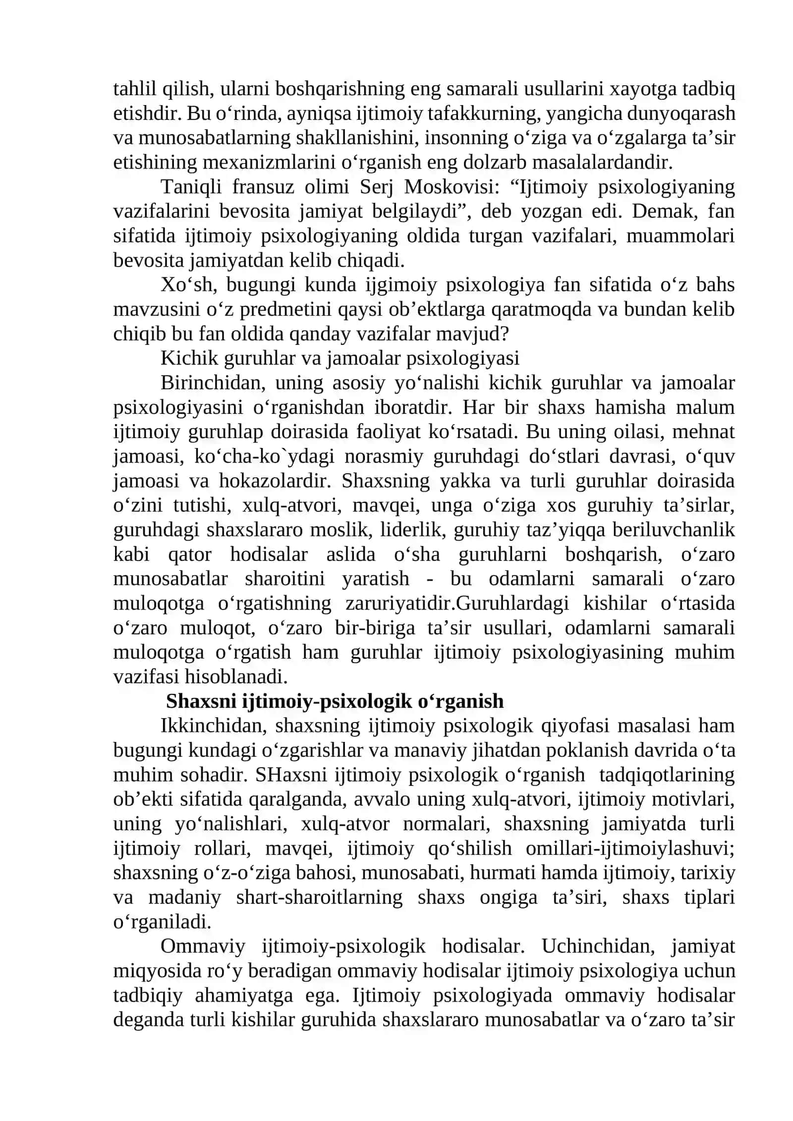 Psixologik va sotsiologik adabiyotlarda sotsial psixologiya predmeti 3