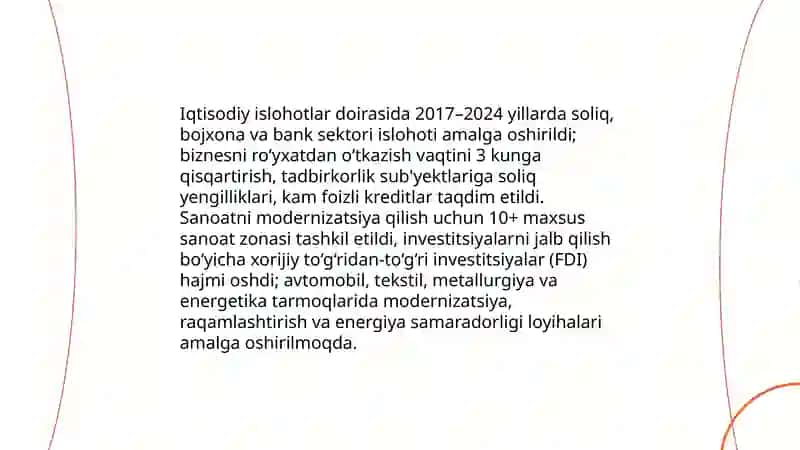 Iqtisodiy islohotlar va sanoatni modernizatsiya 3