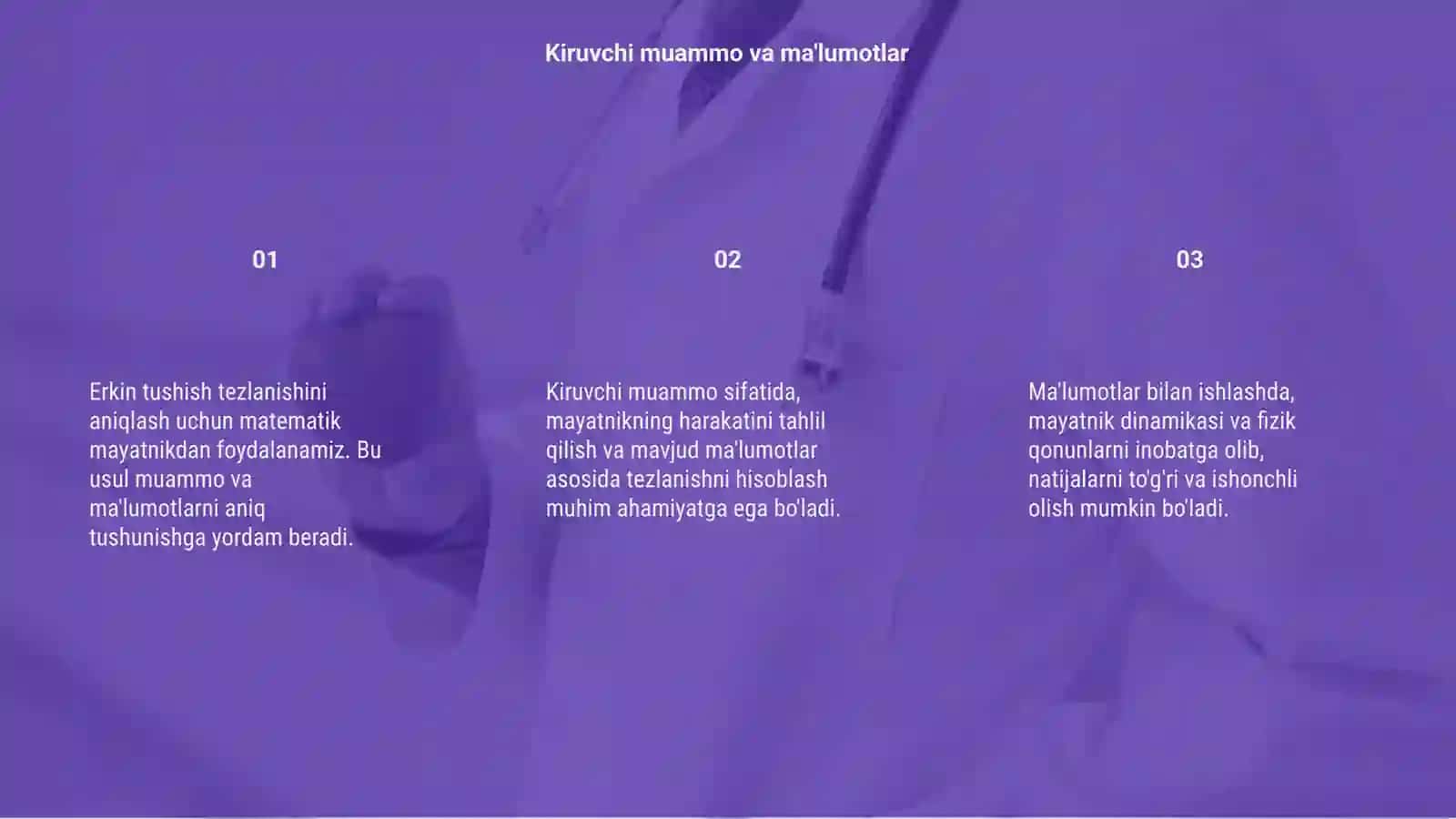 Erkin tushish tezlanishini matematik mayatnik yordamida aniqlash 3