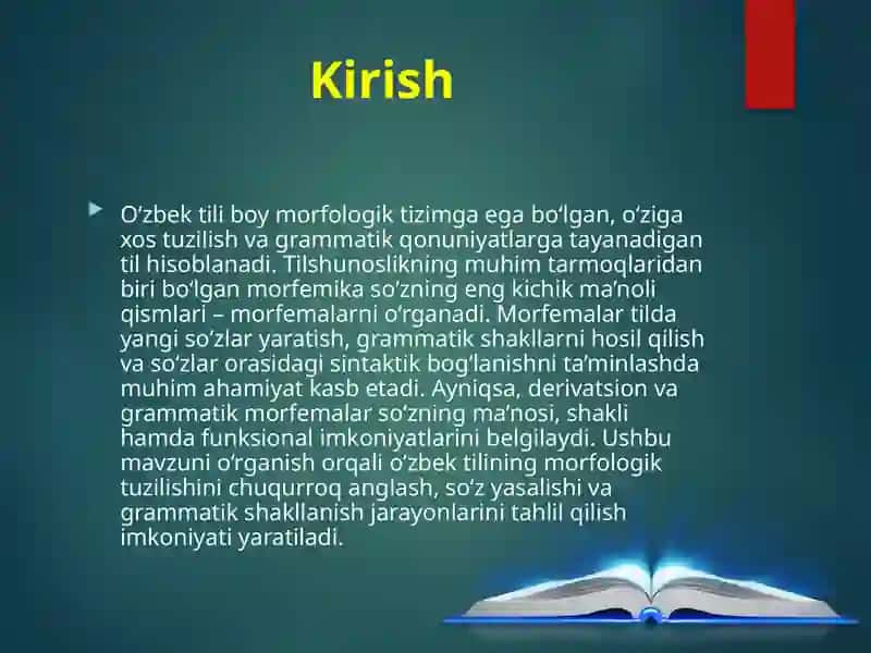 Oʻzbek tilida derivatsion va grammatik morfema 3